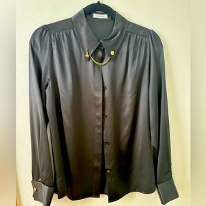 Lily silk silk blouse with metal chain